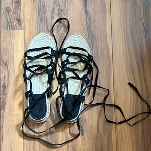 Forever 21 Black Lace-Up Sandals